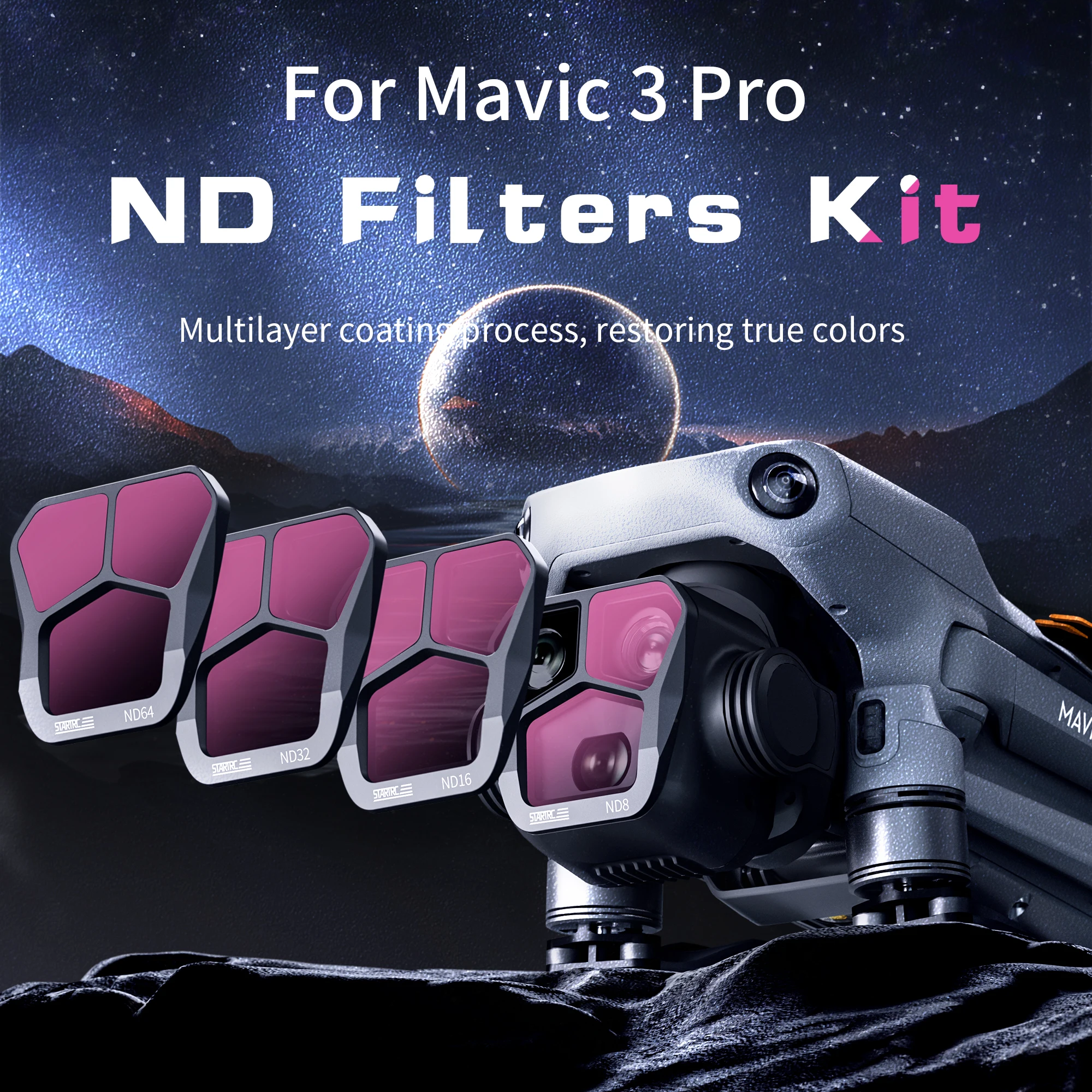 For DJI Mavic 3 Pro/Classic Drone Accessories Camera Lens Filter ND8 ND16 ND32 ND64 CPL UV GND16 8 Filters Night Natural Filter