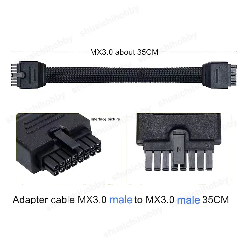 1 peça mx3.0 * 8p cabo adaptador macho para fêmea 22cm 40cm linha de equilíbrio 15.5cm 35cm 22awg conector de fio de pvc macio preto para drone rc