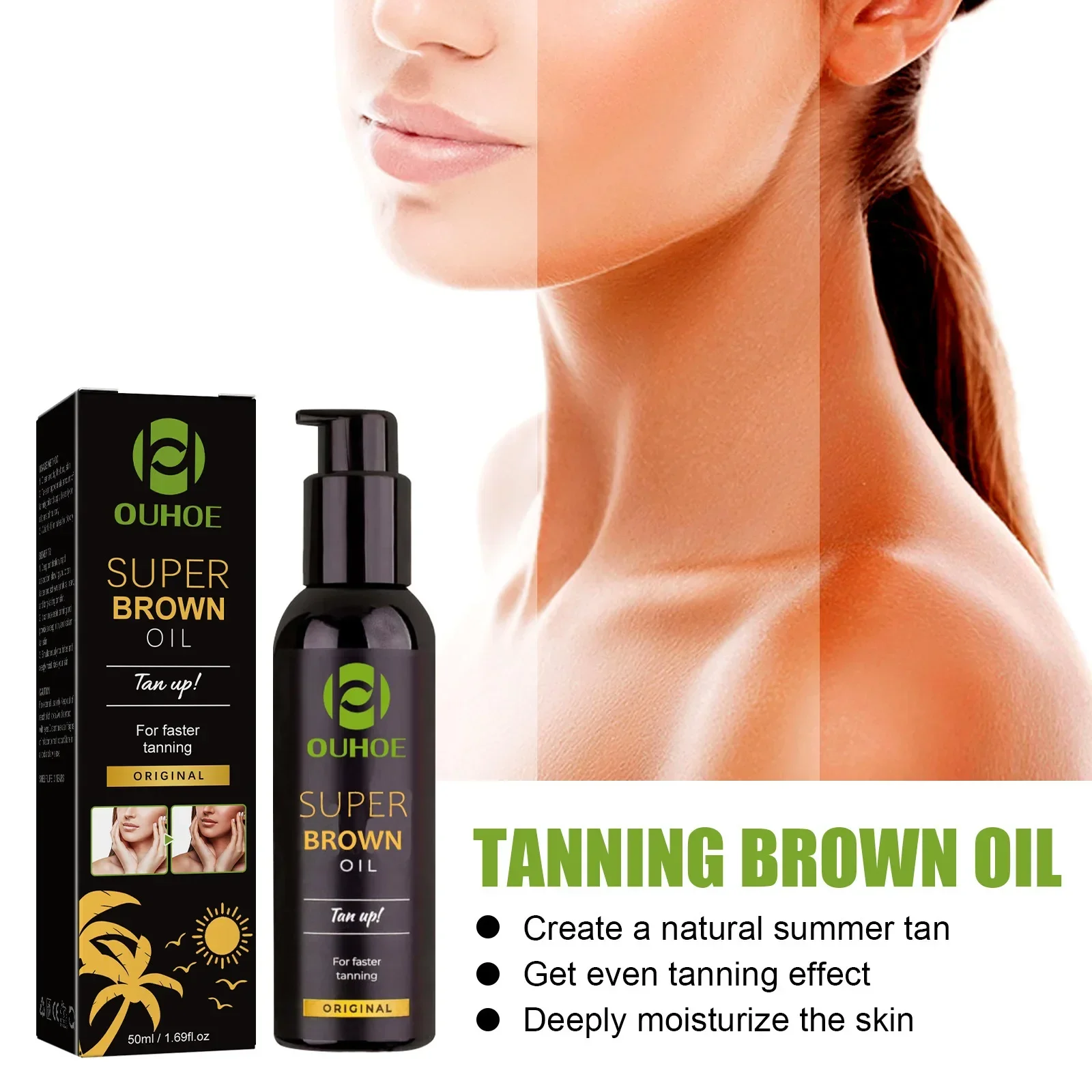 

Tanning Oil Outdoor Sunbathing To Create Summer Tan Skin Moisturize and Enhance Your Natural Summer Tan with Our Body Bronzer