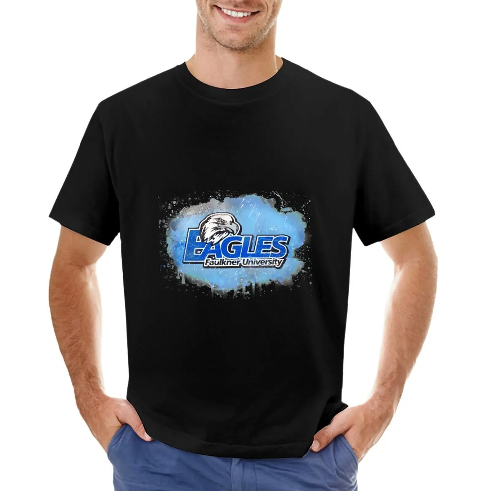 Faulkner University Rustic Watercolor Logo T-Shirt oversizeds for a boy kawaii clothes Men's t shirts