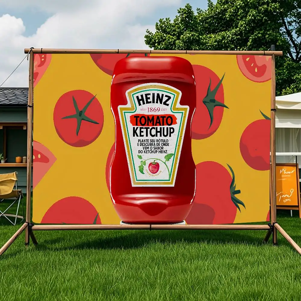 وضع H-Heinz Tomatos كاتشب العلم الديكور في الهواء الطلق نزهة حفلة المنزل التخييم حفلة فنية معلقة راية