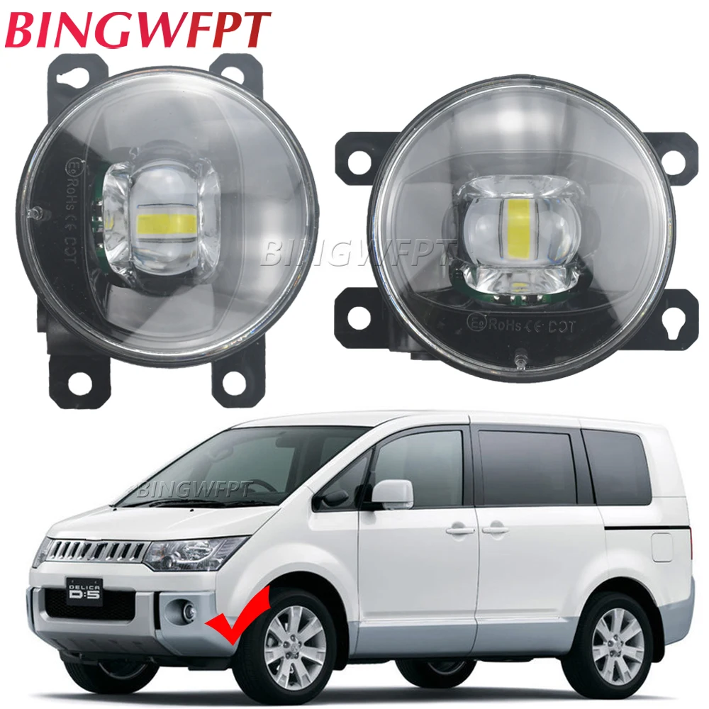 2X Led Fog Lights Assembly Lens 30W Car DRL Driving Lamp For Mitsubishi Delica D:5 D5 CV1W/ CV2W/ CV4W/ CV5W 2007-2018