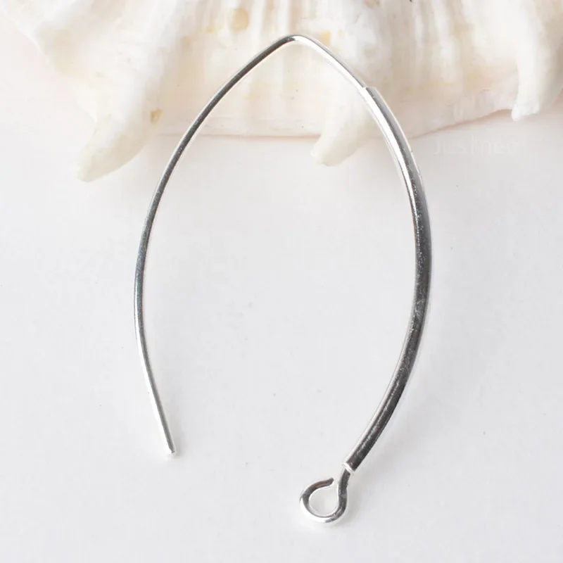 

ear hook, solid 925 sterling silver earring wire hooks, sterling silver earring findings components, Jewelry DIY Findings