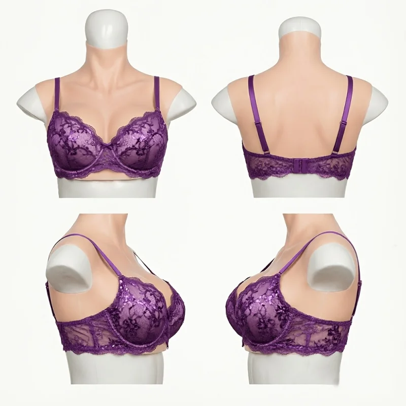 Silicone Breast Prosthesis/Hyper-Realistic High-Neck Chest/Available In C/D/E/G Cups/Realistic Chest for Transgender Individuals