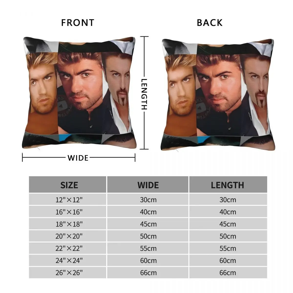George Michaels Pillow Cover Cushion Cover Square Design Pillow Case Retro Trendy Pillowcases For Office Car Home Decorative