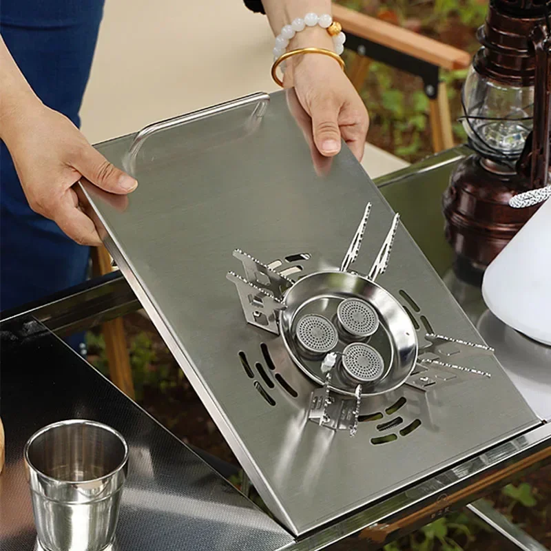 New Outdoor Gas Stove Three-core Windproof Stove Self-driving Travel Split Camping Cooker Picnic High-power Fierce Stove