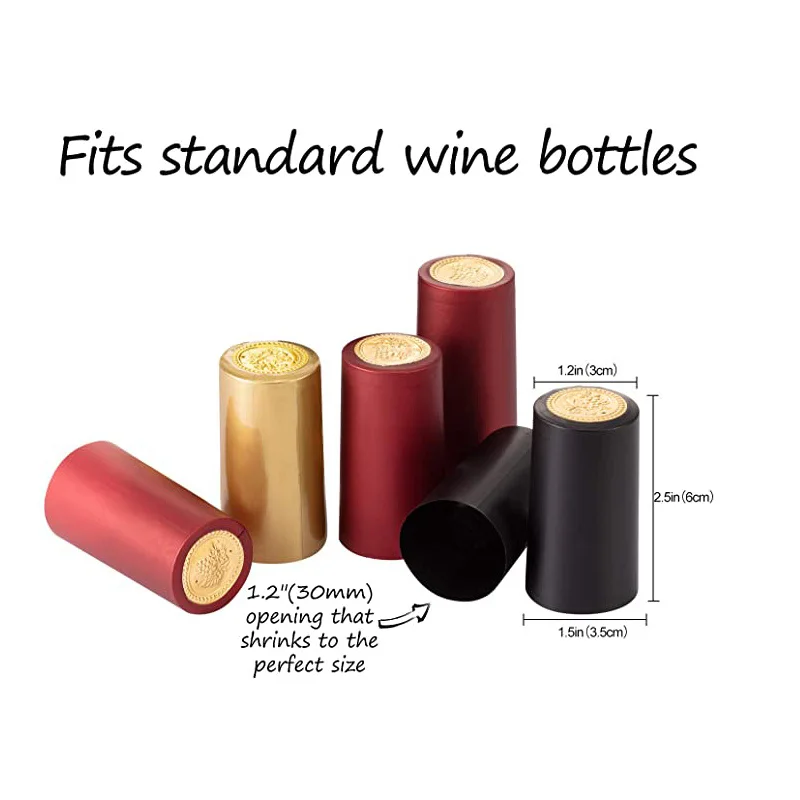 100pc PVC Heat Shrink Capsules Wine Shrink Wrap Wine Bottle Capsules Shrink Caps, Wine Bottle Capsules Caps for  Home Use