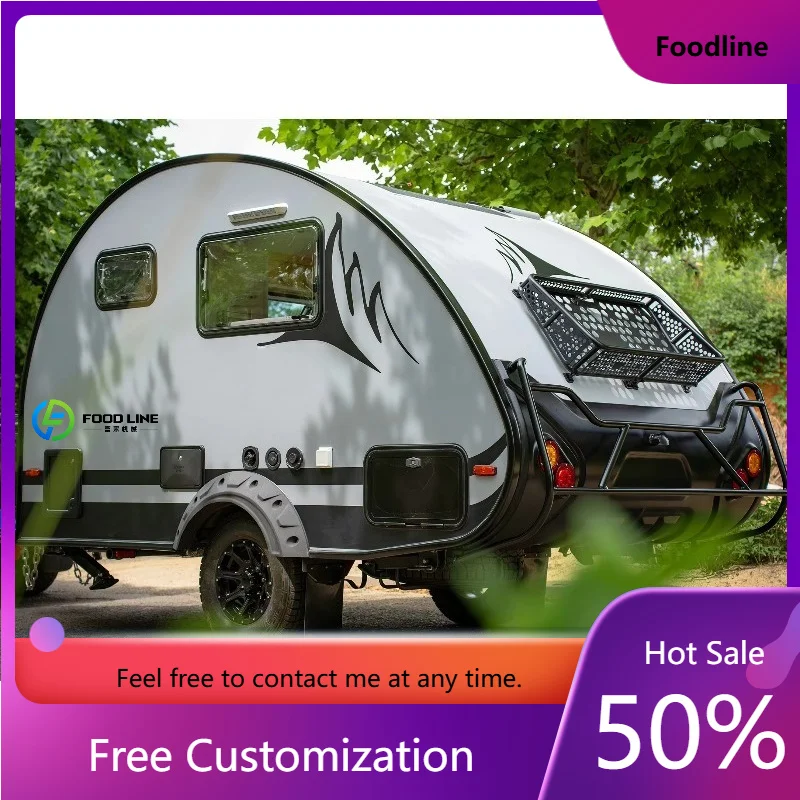 Luxury Off Road Camper Travel Trailer Caravan for Sale Teardrop Caravan with Large Window Customized