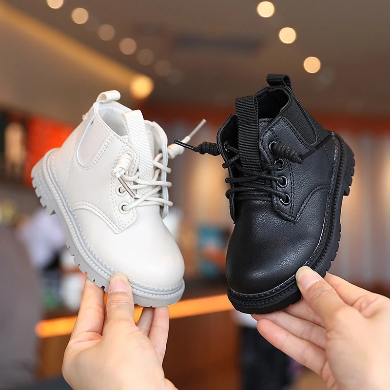 

KidsNEW Girls Leather Boots Boys Shoes Spring Autumn PU Leather Children Boots Fashion Toddler Kids Boots Warm Winter Boot