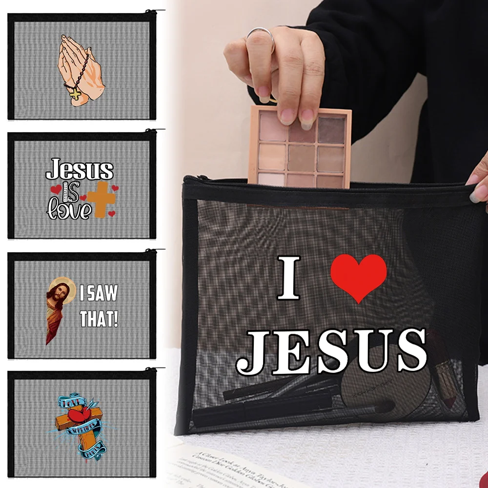 

Breathable Mesh Makeup Bag, Essential Storage Bag for Women's Travel Portable Design