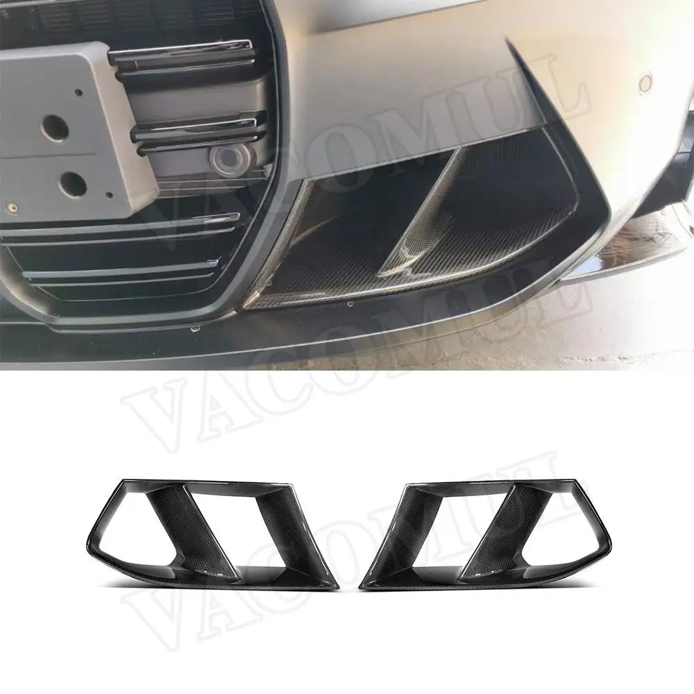 

Передний бампер VACOMUL из сухого углеродного волокна, крышка вентиляционного отверстия для BMW 3 серии 4 G80 G82 G83 M3 M4 2021, сетчатая рамка гриля с противотуманной лампой