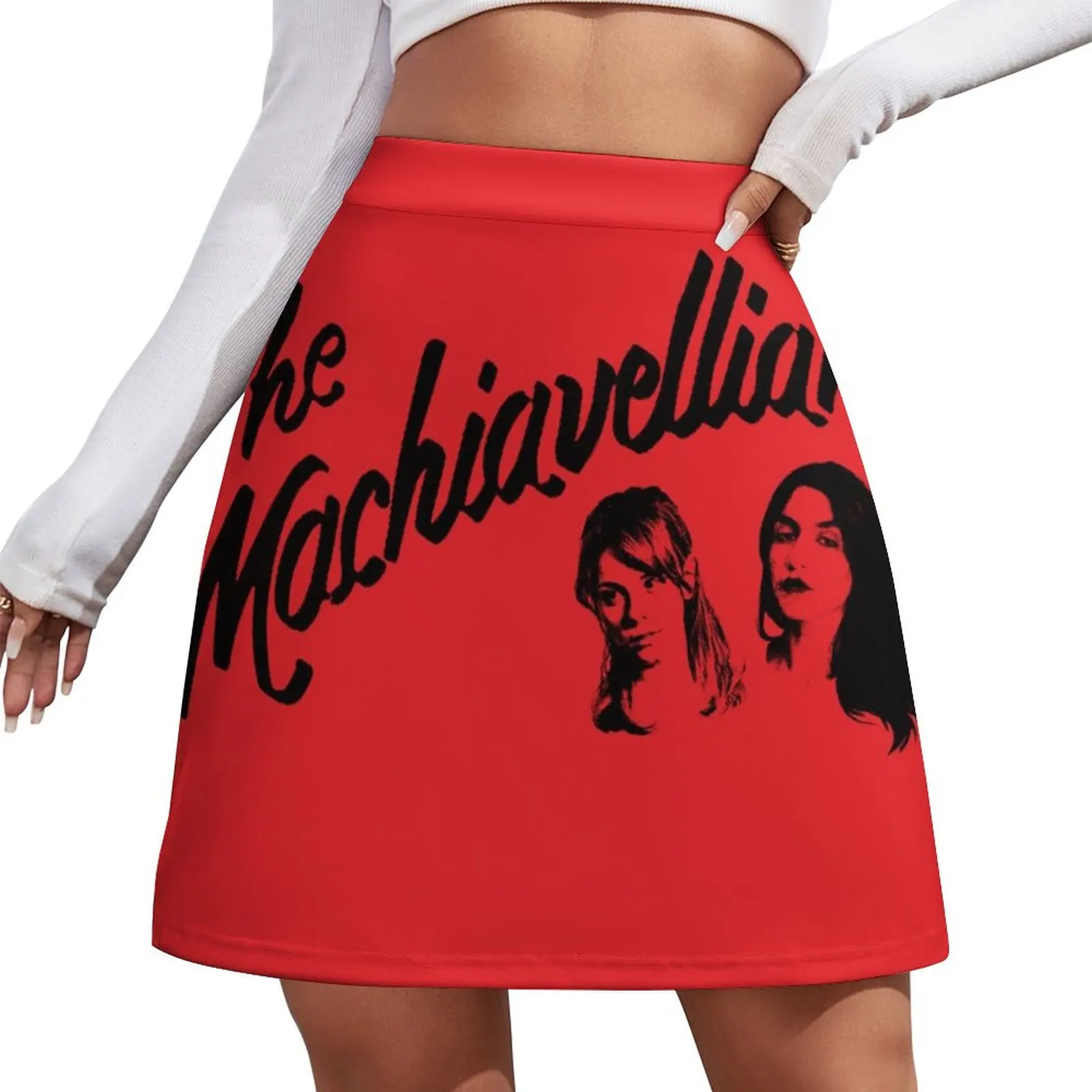

Мини-юбка Red Scare - The Machiavellians (черный на красном) в корейском стиле, женская юбка в стиле фейри-кор, корейский стиль, мини-юбка