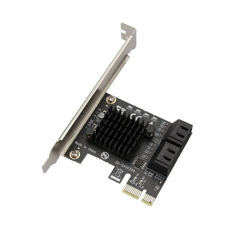 AT82-PCI-Express 3.0 4 Port SATA To Pcie Expansion Card Adapter Extension Cable, For HDD Image Card