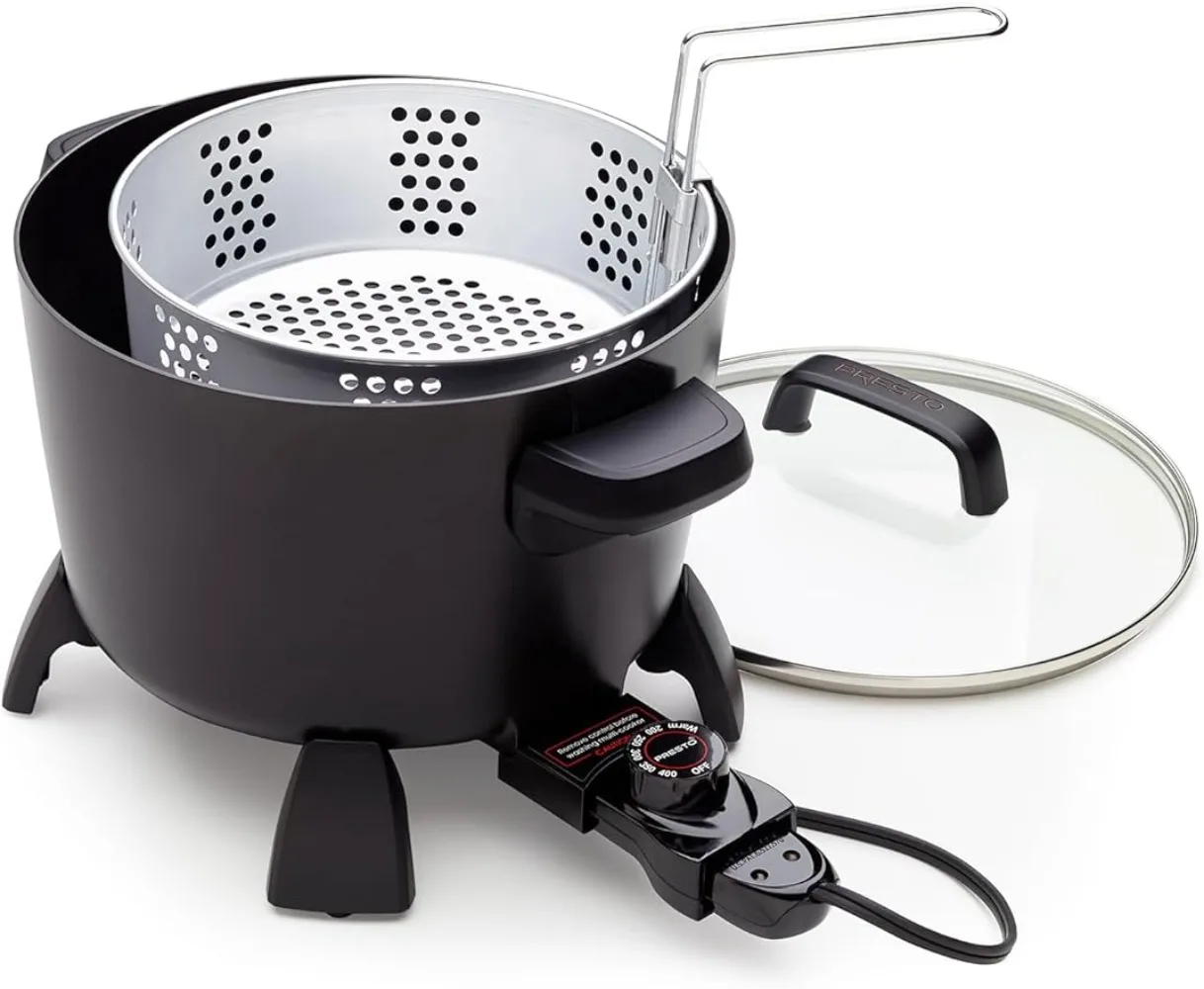 

8-Quart Big Kettle, Steamer and Deep Fryer Multi-Cooker,Non-stick Surface Inside and Outside, Non-stick Cooking, Easy To Clean