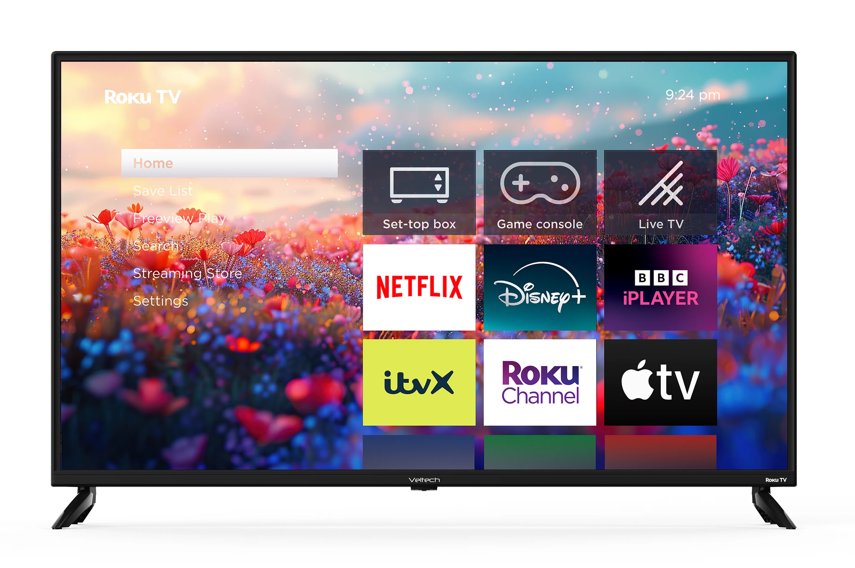 تلفزيون VELTECH الذكي مقاس 43 بوصة 4K - تلفزيون UHD Roku مع Freeview، Netflix، Apple TV+، BBC iPlayer #3