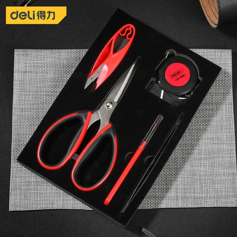 

5 In 1 Stainless Steel Tailor Scissors Set Multifunction Household Professional Tailor's Shears Tweezers Stitch Removal Knife