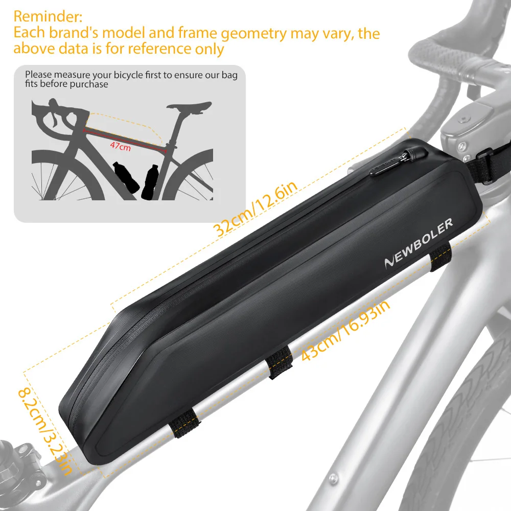 NEWBOLER 2L Fietsframe Voorbuistas Fietsverpakkingszakje MTB Racefiets Gereedschapstas Fietsen Bovenbuistas Fietsaccessoires