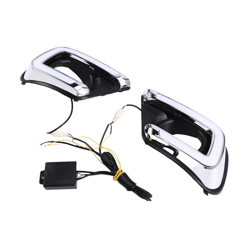 

For Dodge Journey FIAT Freemont 2014-2017 1 Pair LED Daytime Running Light Fog Lamp Hole Turn Signal DRL Accessories Car Light