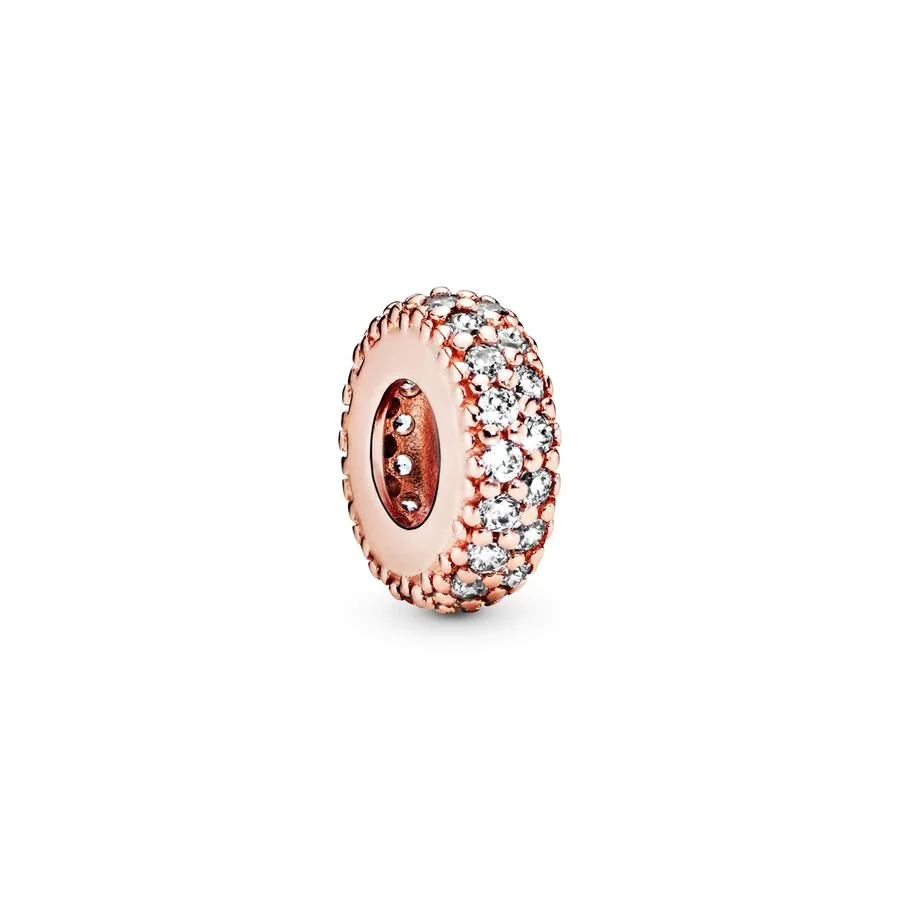 Europeans DIY Sparkling Clear，Blue，Rose gold，Green Sparkle Spacer Charm Bead Fit Original 925 Sterling Silver Bracelet Jewelry image 4