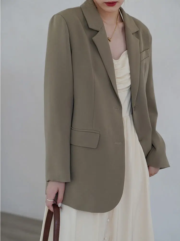 

Женский пиджак, весенний Повседневный Классический маленький костюм в стиле минималистичного дизайна, новый топ в Корейском стиле, стройнит, универсальный, высокого качества