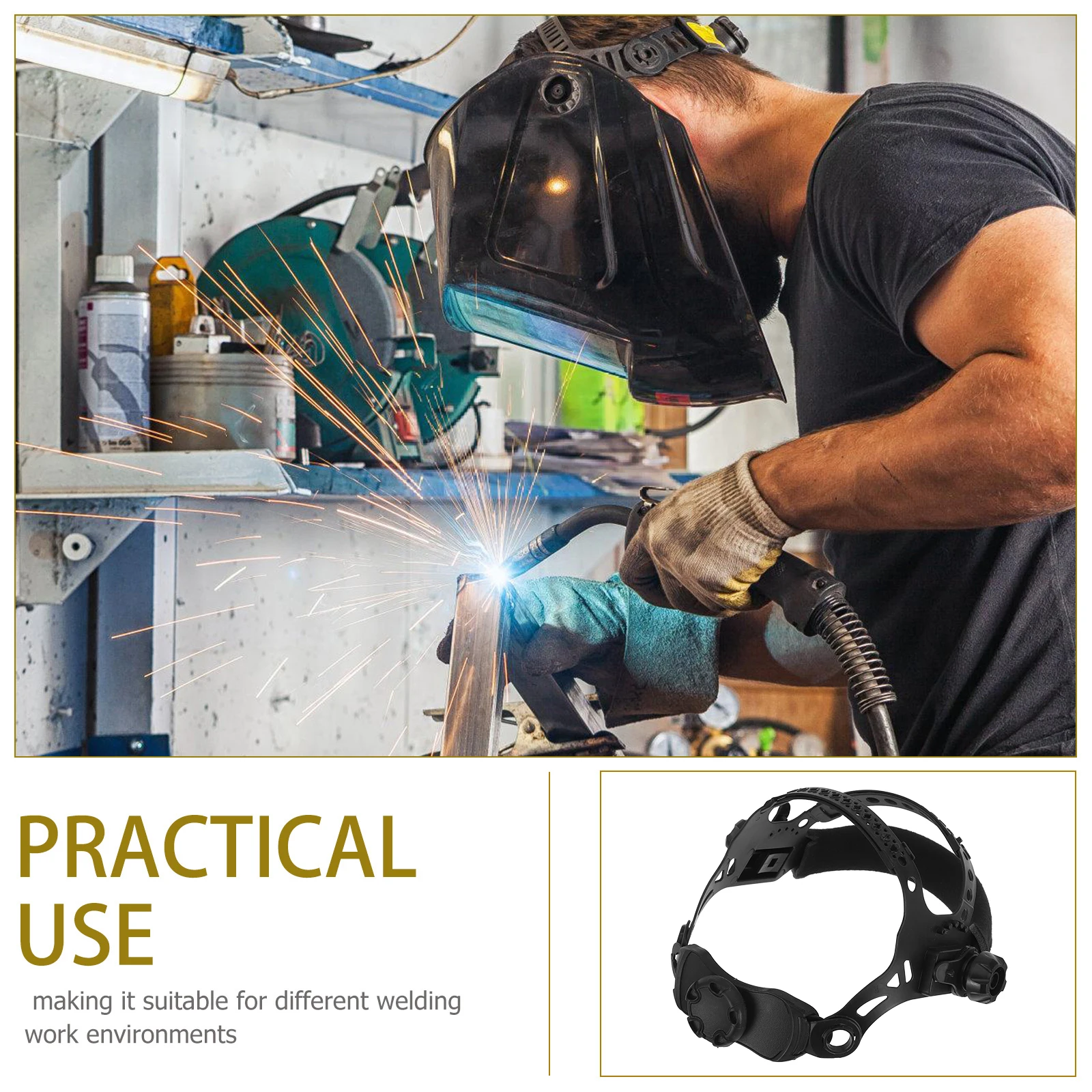 نظارات لحام عقال قابل للتعديل العصابة هاردهات والعتاد قابل للتعديل لحام حزام الرأس هود القبعات #5