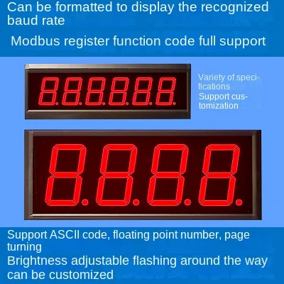 RS485 Serial LED Display 3-Digit 4-Digit 6-Digit 1.8-Inch 2.3-Inch 5.0-Inch Modbus Digital Tube