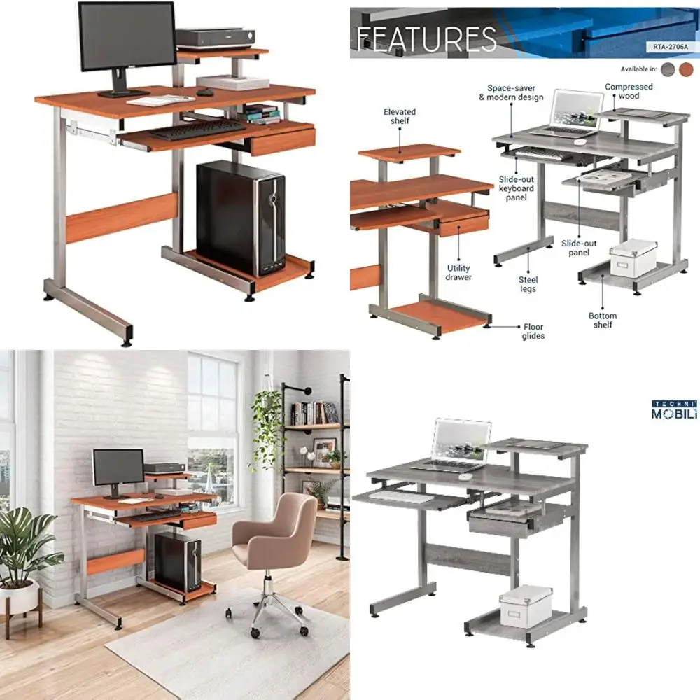 

Woodgrain Computer Desk Workstation, 38 Wide x 22 Deep x 35 High
