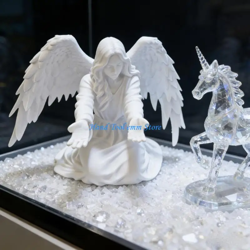H37F 3D Printed Plastic Angel Figurine Pen Display Stand For Offices And Study Desk