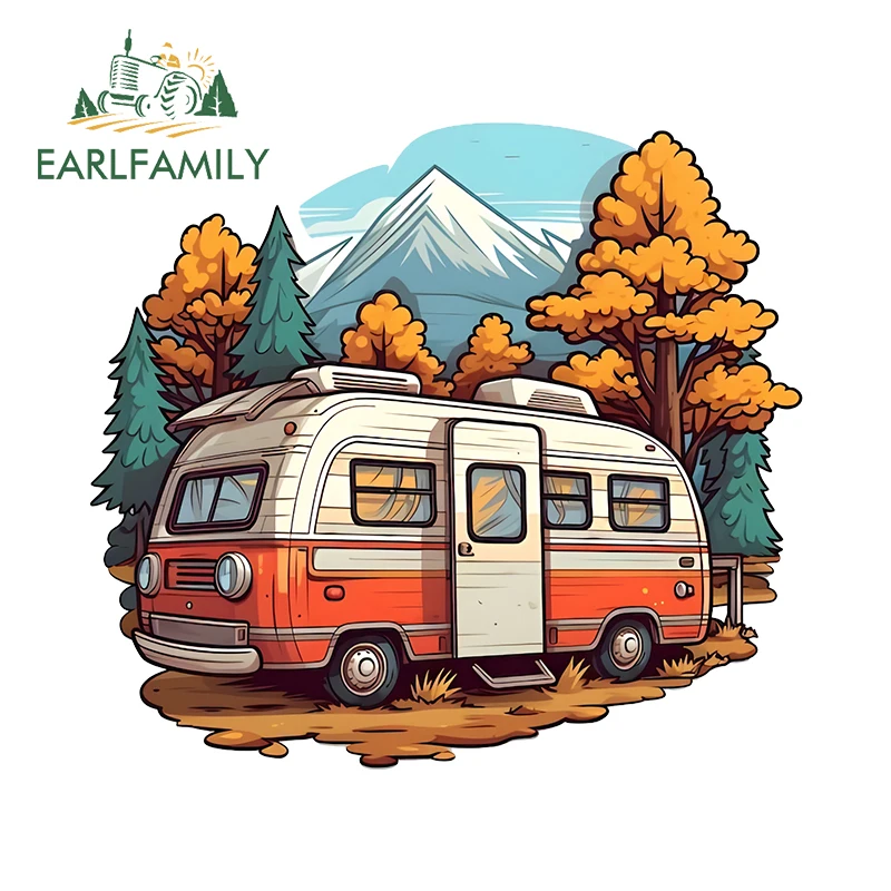

EARLFAMILY RV Attractive Adventure Car Sticker Personal Cartoon Windshield Window Decal PVC Racing Accessories Car Goods