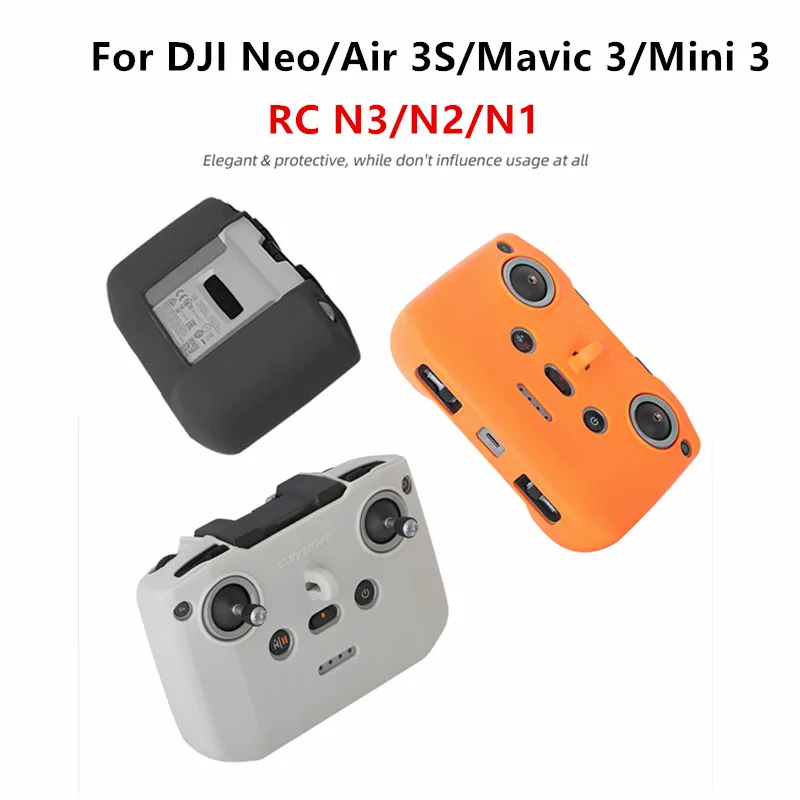 Silicone Cover With Lanyard For DJI RC N3/N2/N1 Anti-Scrach Protection Case For DJI Neo/Air 3S/Mavic 3/Mini 3  Drone Accessories