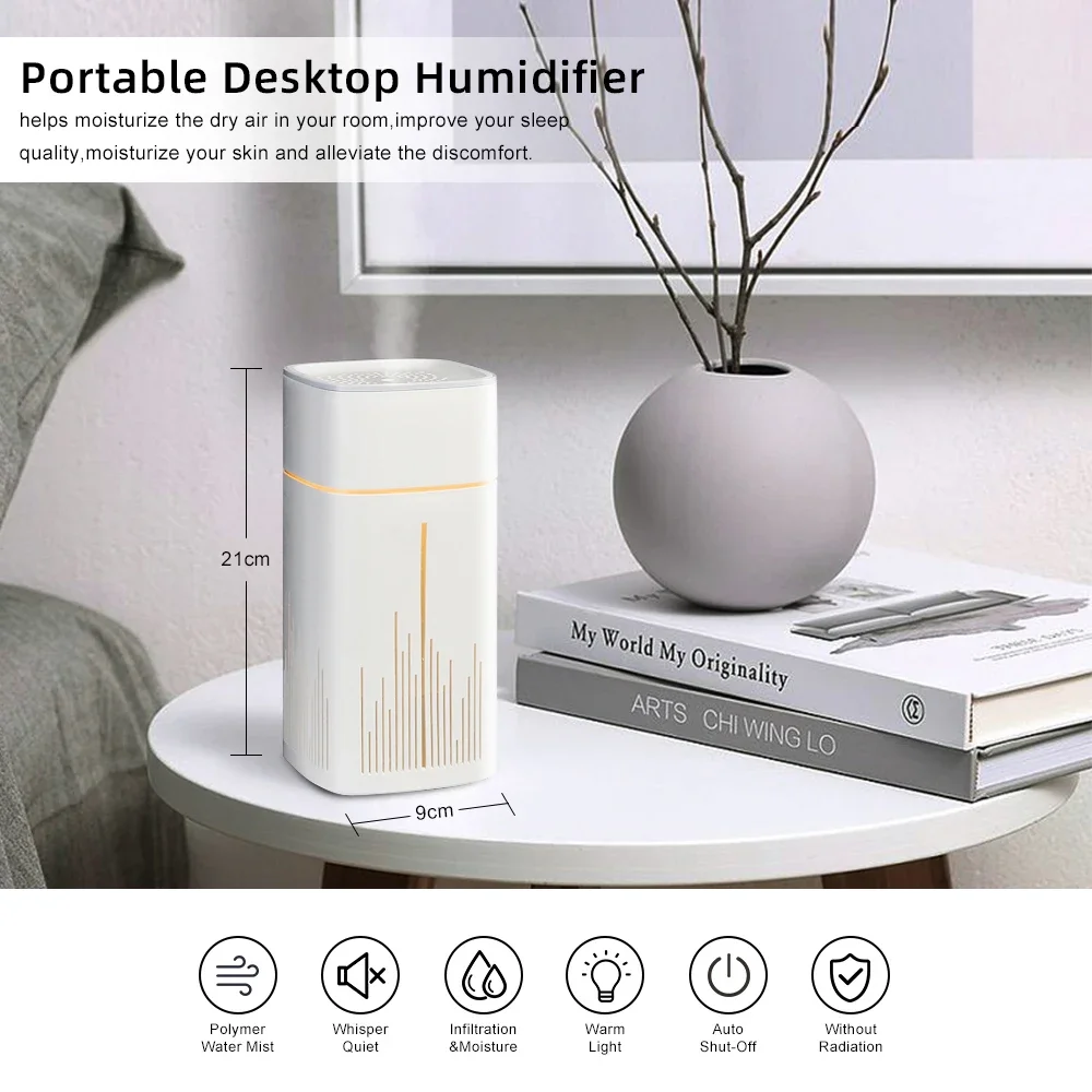 USB Mini Humidifier 1000ml for Baby Bedroom Office Home with Auto Shut-Off Difusor humidificador Air humidifier diffuser Difusor