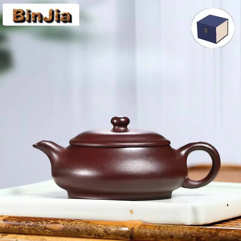 

100 мл ручной работы Исин фиолетовая глина чайники горшок необработанная руда камень красная грязь чайник для замачивания Zisha набор услуг подарочные аксессуары ремесло