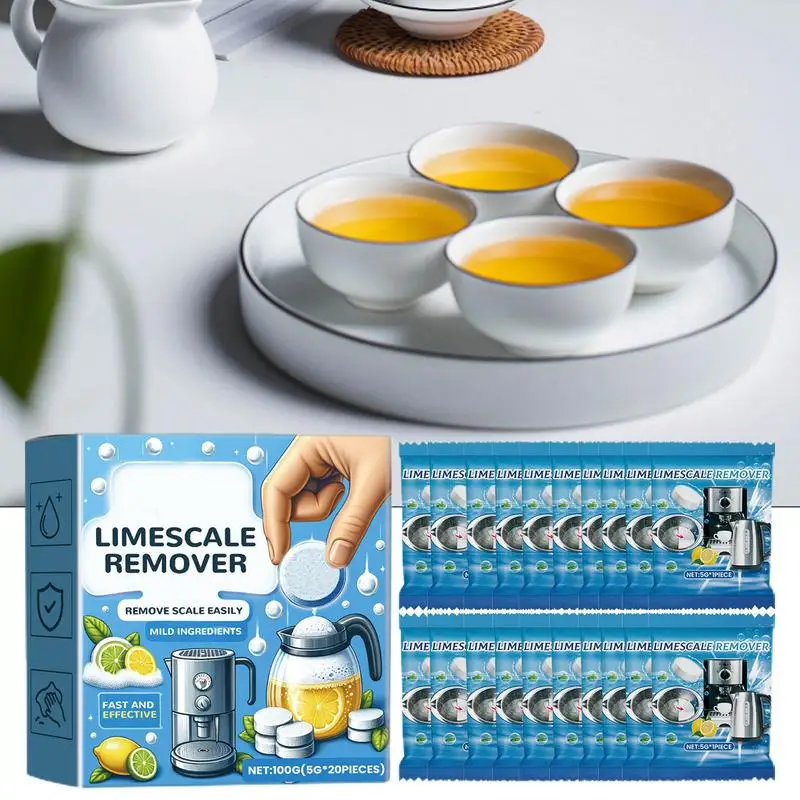 Kettle Limescale Tablets Odor-Free Kettle & Coffee Cup Cleaner Tablets Efficient & Safe Limescale Remover Tablets Tea Maker And