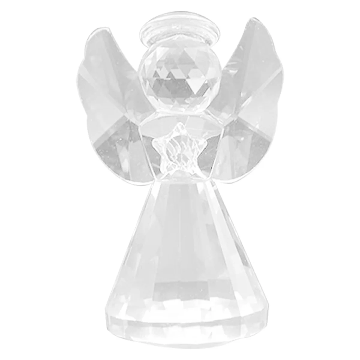 Crystal Angel Figurine Decor, Glass Guardian-Angel Statue Figurines Collectibles, Pretty Angel Ornament Gifts for Women