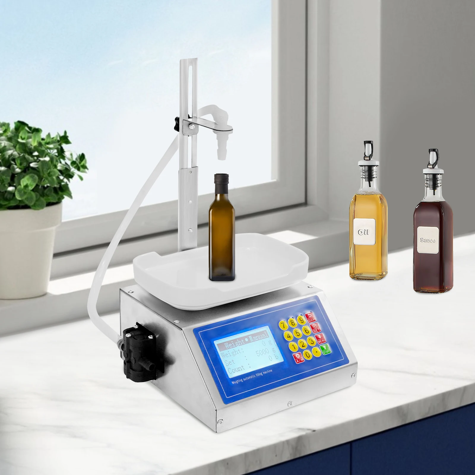 

Quantitative Liquid Filling Machine, 30W Liquid Filling Machine with Diaphragm Pump 110V LCD Dispaly 8g-3kg