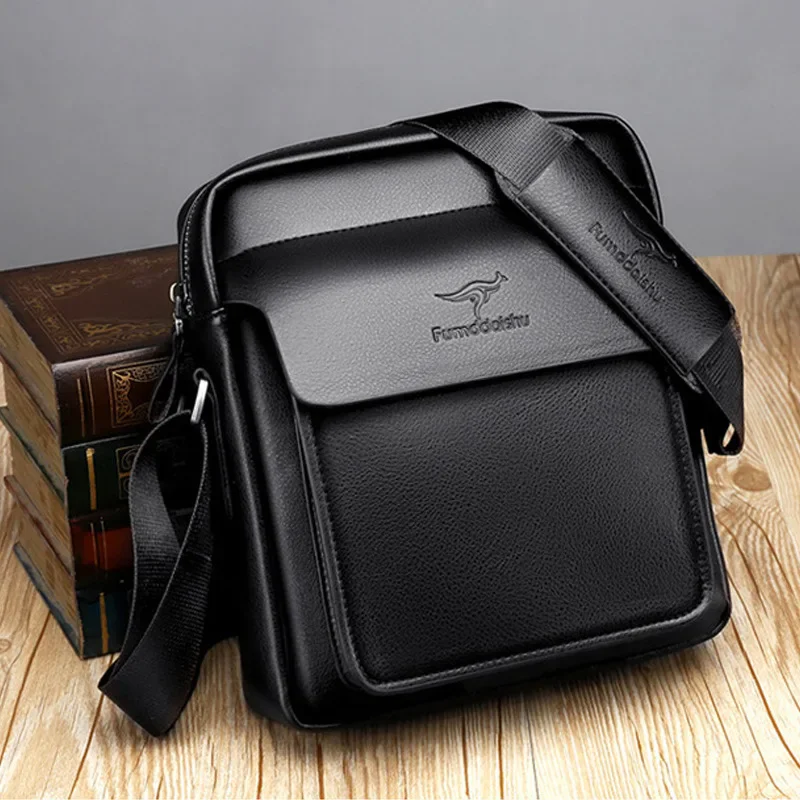 Luksusowa marka biznesowa wysokiej jakości torba męska na co dzień pionowa biznesowa skórzana torba na ramię modna męska torba typu crossbody