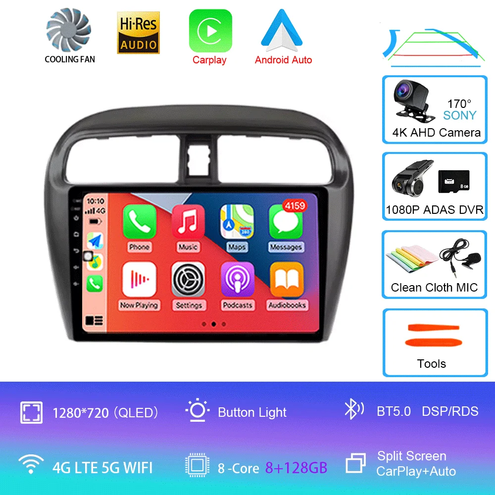 Android 16 autoradio voor Mitsubishi Mirage Attrage 2012-2018 Space Star 2014 GPS navigatie stereo multimedia