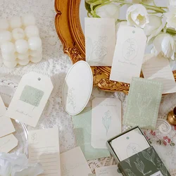 30Pcs Colorful Flower Plant Texture Card Stock Craft Paper Junk Journal Ephemera Forest Leaf Scrapbooking Material Paper Pack