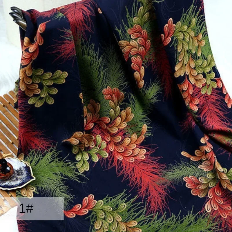 Printed Rayon Fabric By The Meter for Needlework Clothes Dresses Pajamas Shirts Diy Sewing Soft Smooth Breathable Summer Cloth