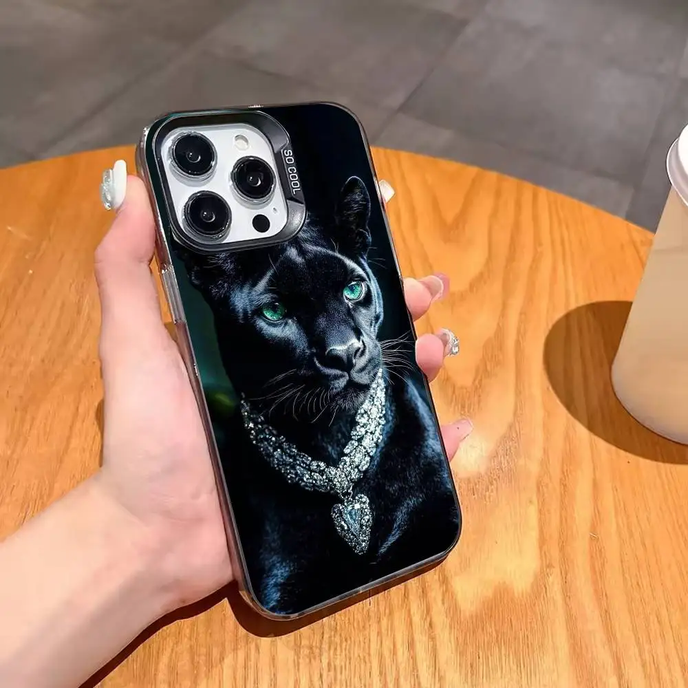 Fierce B-Black J-Jaguar  Phone Case For iPhone 17,16,15,14,13,12,11 Plus,Pro Max,XS,Colorful Silver Black Cover