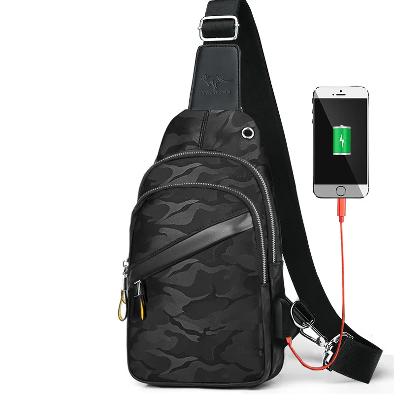 

Waterproof Ox Cloth Crossbody Bag Men's Single oulder Bag Wear Resistant Material Casual Camouflage Outdoor Sports Bag