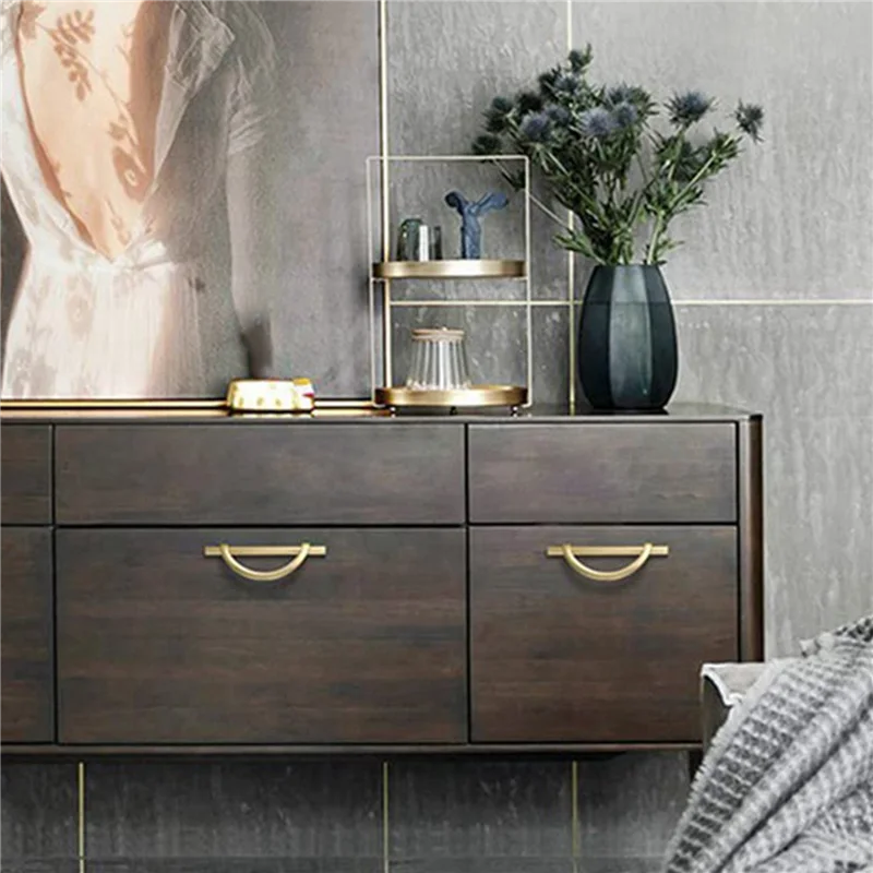 M04K 4 шт. золотые ручки для шкафа, ручки для ящика в форме полумесяца, ручки для ящика, комода, ручки для кухонного шкафа B