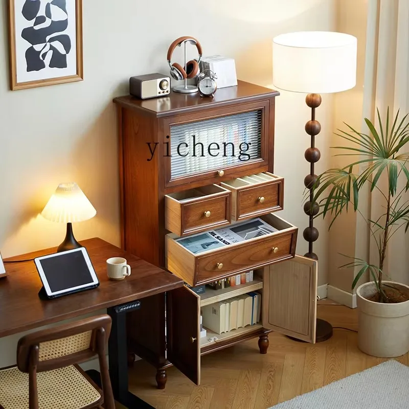GZ-2   American solid wood chest cabinet household living room dining side cabinet bedroom multi-layer storage cabinet