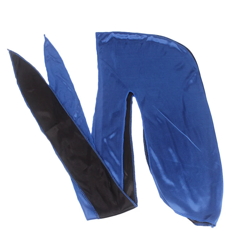 جديد حريري Durag ذيل طويل أغطية الرأس للرجال والنساء قبعة قرصان حريري Durag الهيب هوب مغني الراب دو خرقة 360 موجات Du rag قبعة النوم