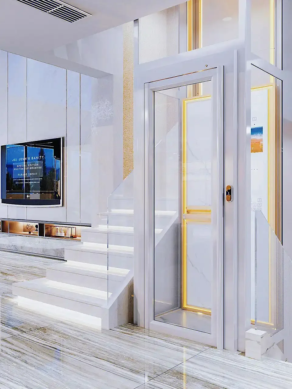 4 Floor Modern Design Passenger Commercial Small Home Elevator Lift House Elevator