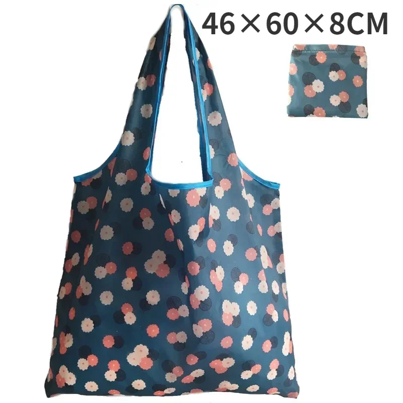 1PCS Printing Foldable Eco-Friendly Shopping Bag Tote Folding Pouch Handbags Convenient Large-capacity for Travel Grocery Bag