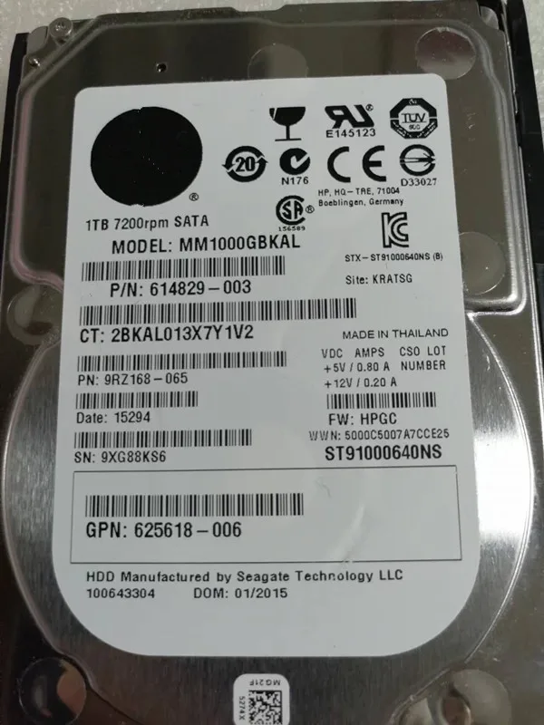 MM1000GBKAL 1TB 7.2k sata iii 2.5 ''614829-003 dysk twardy