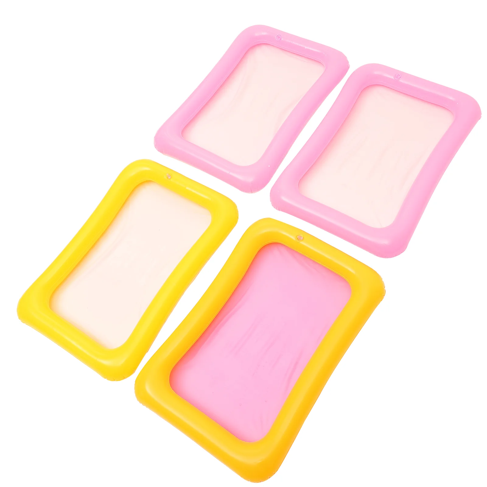 4 Pcs Inflatable Ice Bar Creative Kids Toys Toddler Beach Children's Sand Tool Tray Inflated Outdoor Play Square Counter Molds