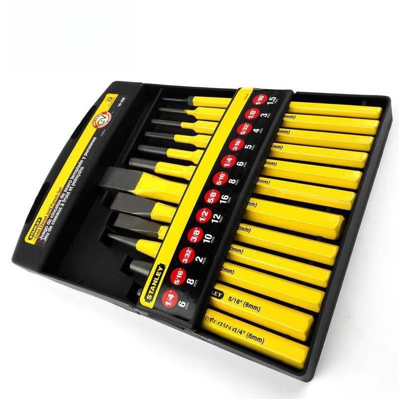 

12-Piece set of punching cylindrical sample tip flat, stone chisel conical 16-299-23 center