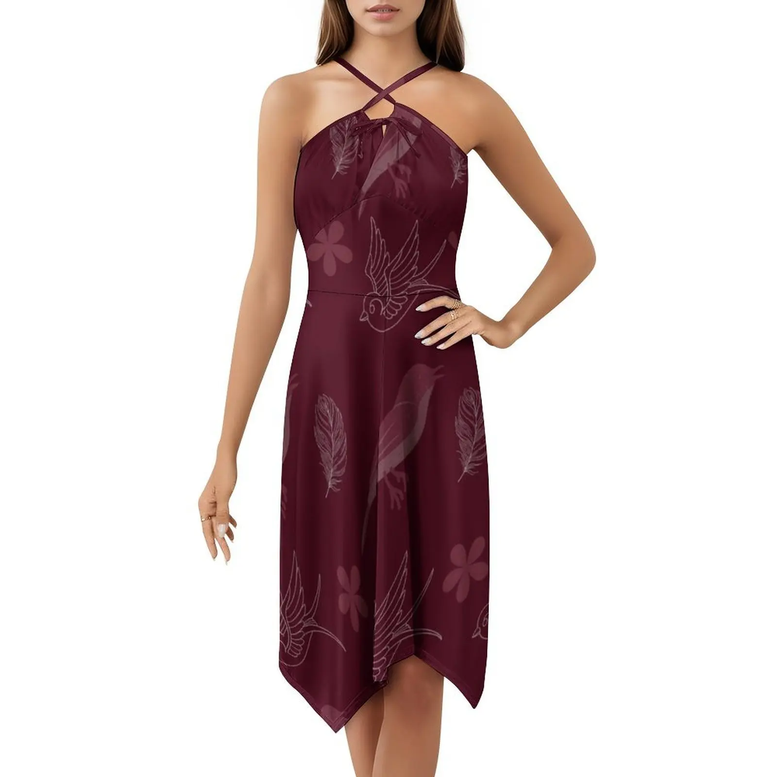 Everybirdy Golder Birds Pattern Femmes Hip Hop Streetwear Robe Imprimé graphique Party Club Wear Everybirdy Golder Birds Pattern